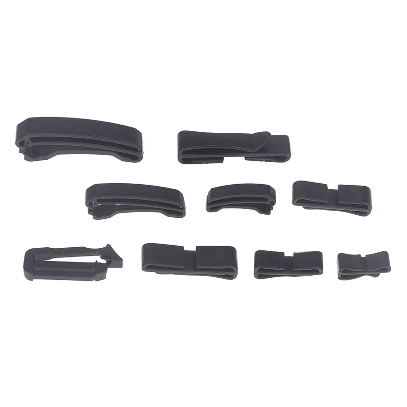 〔Funny〕10 Pcs Plastic Clip Belt Clip Carabiner Belt Clip Black Quick Slip Keeper Buckle End Clip Slider 20-50mm For Backpack