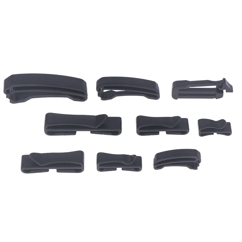 〔Funny〕10 Pcs Plastic Clip Belt Clip Carabiner Belt Clip Black Quick Slip Keeper Buckle End Clip Slider 20-50mm For Backpack