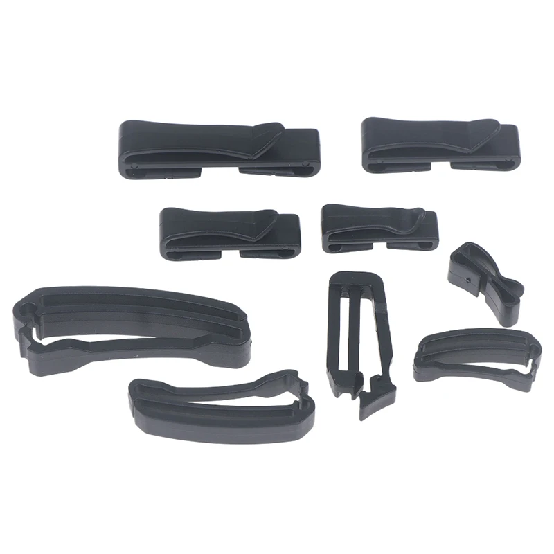 〔Funny〕10 Pcs Plastic Clip Belt Clip Carabiner Belt Clip Black Quick Slip Keeper Buckle End Clip Slider 20-50mm For Backpack