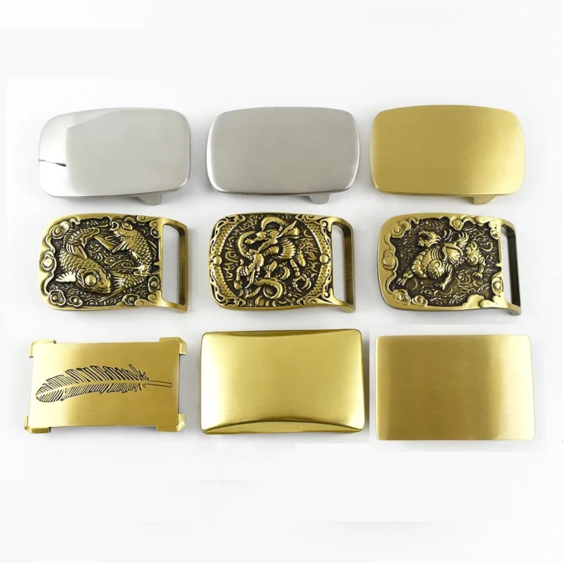 1Pc Deepeel 39/40mm Stainless Steel Pure Brass Belt Buckles for Men's 37-38mm Strap DIY Leather Belts Craft Hardware Accessories