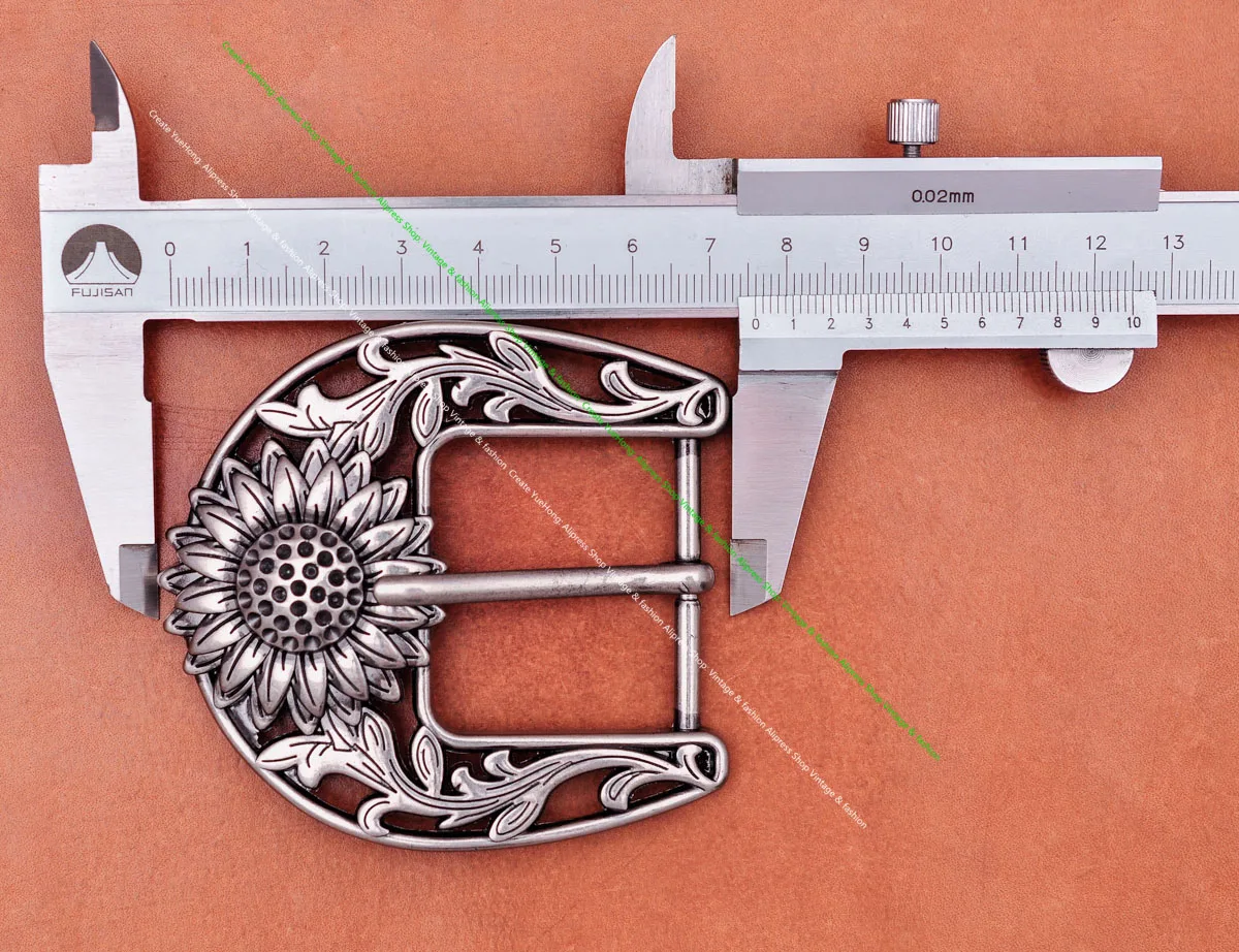 Antique Silver Sturdy Quality Western Cowboy Beauty Sun Flower Leather Belt Buckle Replacement Fit 38mm