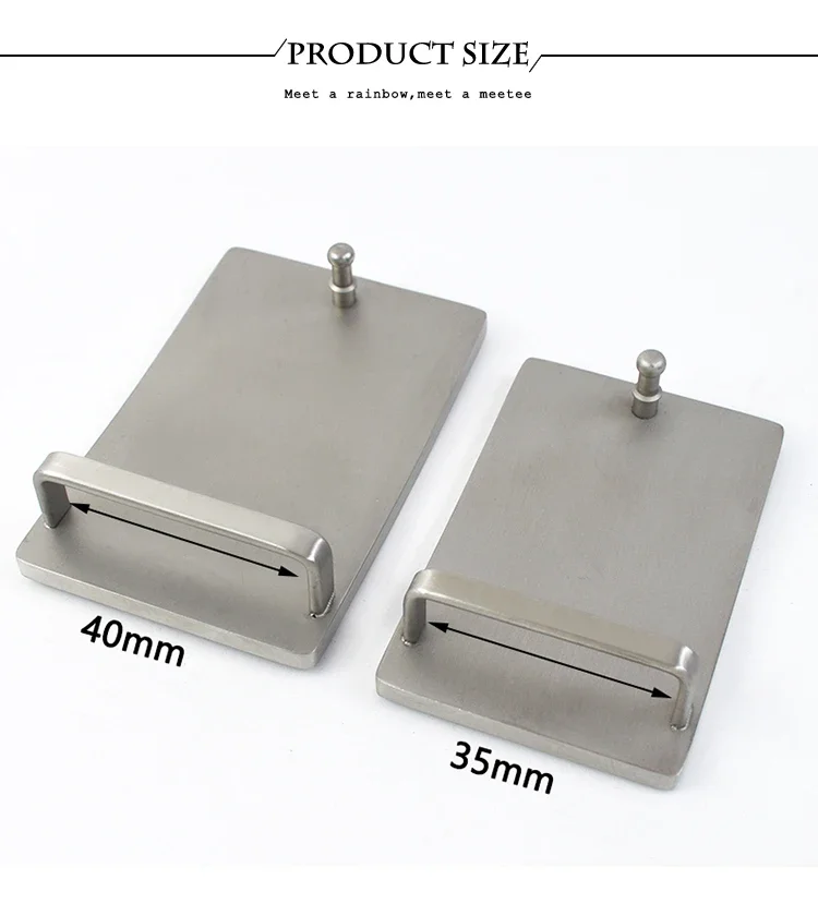 Deepeel 35/40mm Stainless Steel Belt Buckles Metal Smooth Plate Buckle for Men's Waistband Head Pin Automatic Clasp DIY Crafts
