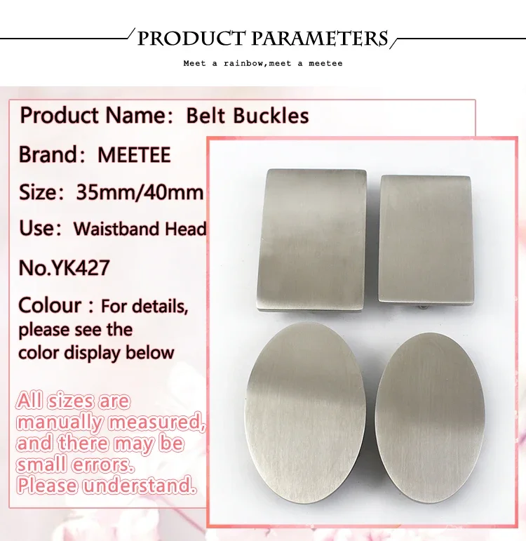 Deepeel 35/40mm Stainless Steel Belt Buckles Metal Smooth Plate Buckle for Men's Waistband Head Pin Automatic Clasp DIY Crafts