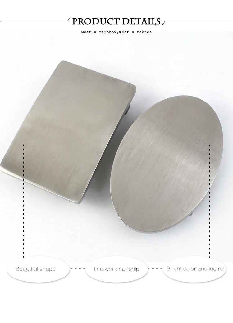 Deepeel 35/40mm Stainless Steel Belt Buckles Metal Smooth Plate Buckle for Men's Waistband Head Pin Automatic Clasp DIY Crafts