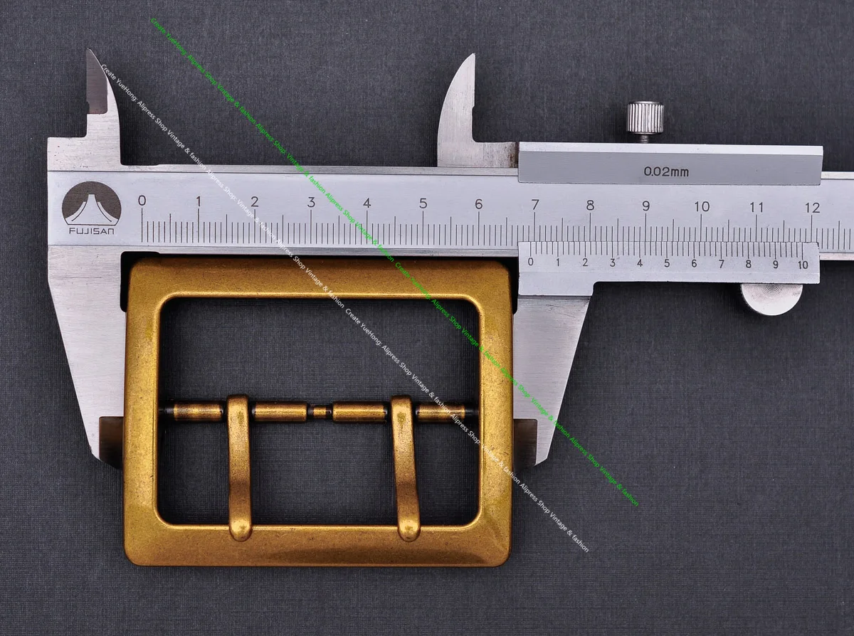 Men Western Vintage Gold Wide Double Pin Center Bar Leathercraft Leather Belt Buckle Replacement Fit 55mm