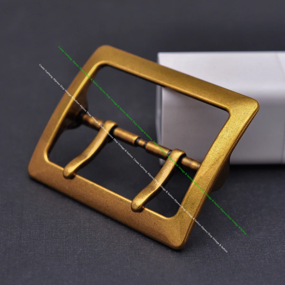 Men Western Vintage Gold Wide Double Pin Center Bar Leathercraft Leather Belt Buckle Replacement Fit 55mm