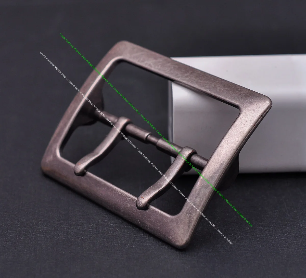 Men Western Vintage Gold Wide Double Pin Center Bar Leathercraft Leather Belt Buckle Replacement Fit 55mm