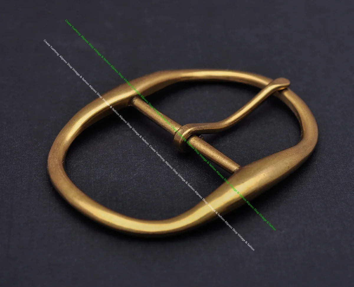 STURDY ANTIQUE BRASS PLATED METAL OVAL LONG HUGE RODEO BIG COWBOY WESTERN LEATHER BELT BUCKLE REPLACEMENT FIT 50MM
