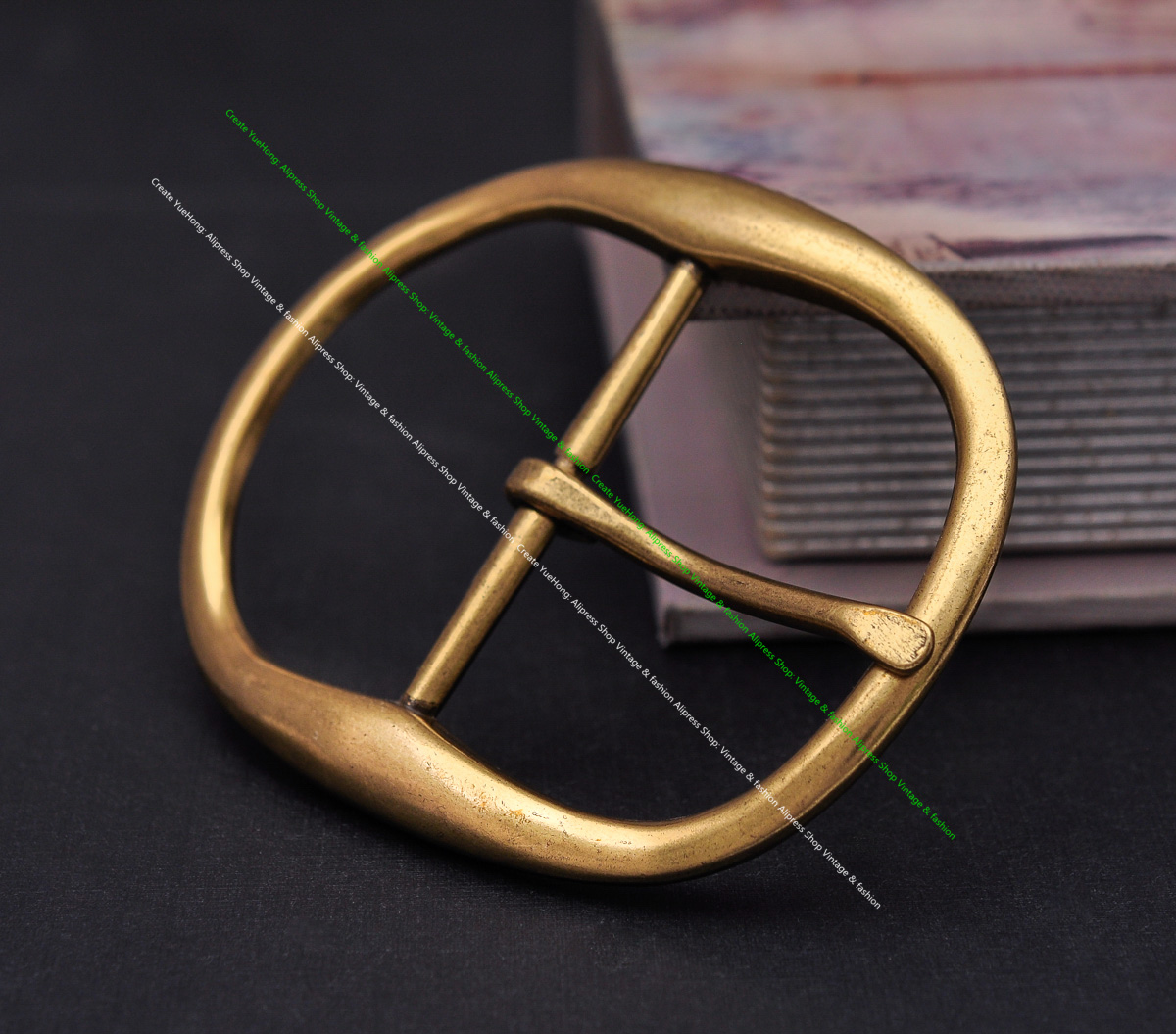STURDY ANTIQUE BRASS PLATED METAL OVAL LONG HUGE RODEO BIG COWBOY WESTERN LEATHER BELT BUCKLE REPLACEMENT FIT 50MM