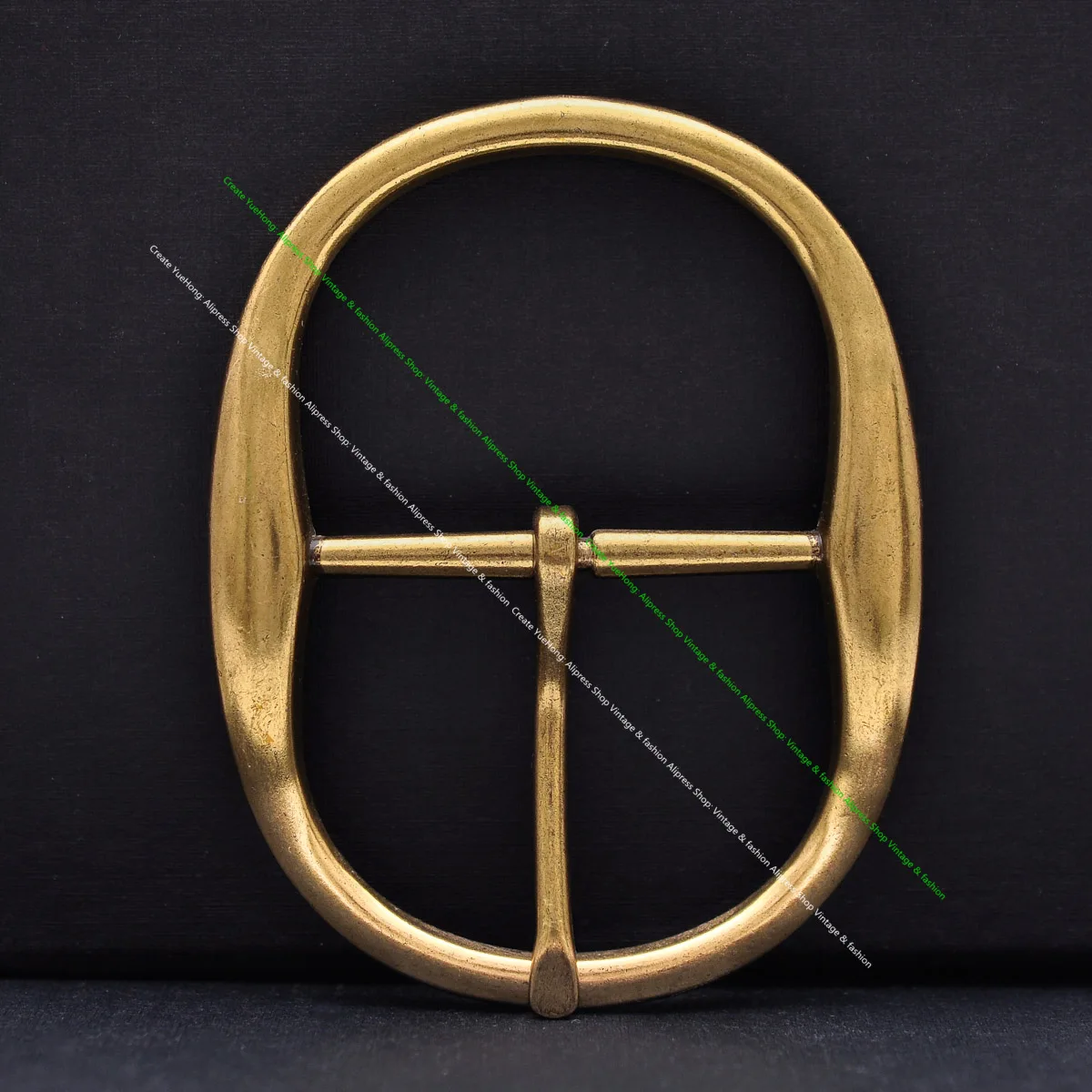 STURDY ANTIQUE BRASS PLATED METAL OVAL LONG HUGE RODEO BIG COWBOY WESTERN LEATHER BELT BUCKLE REPLACEMENT FIT 50MM