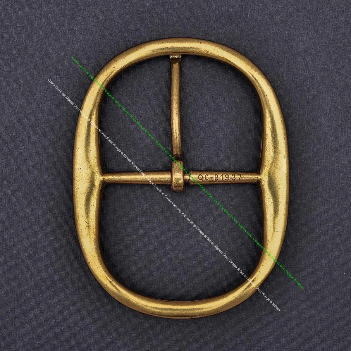 STURDY ANTIQUE BRASS PLATED METAL OVAL LONG HUGE RODEO BIG COWBOY WESTERN LEATHER BELT BUCKLE REPLACEMENT FIT 50MM