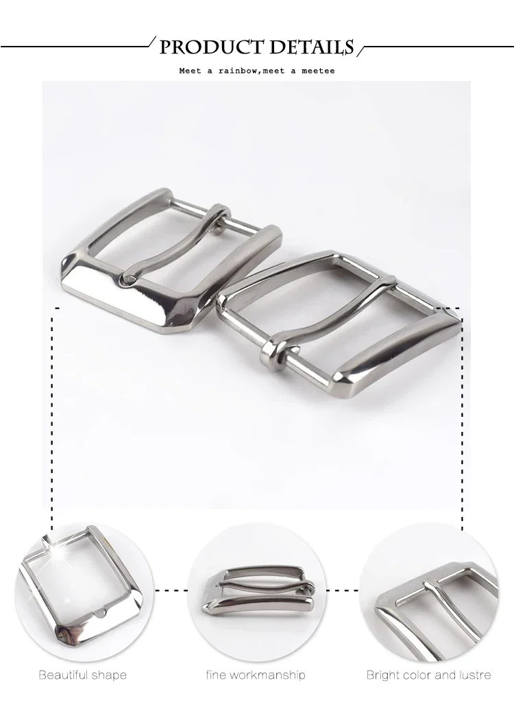 1Pc Deepeel 40mm Stainless Steel Men Belt Buckle Pin Buckles High Quality Leather Craft Leisure Waistband Head Decor Accessories