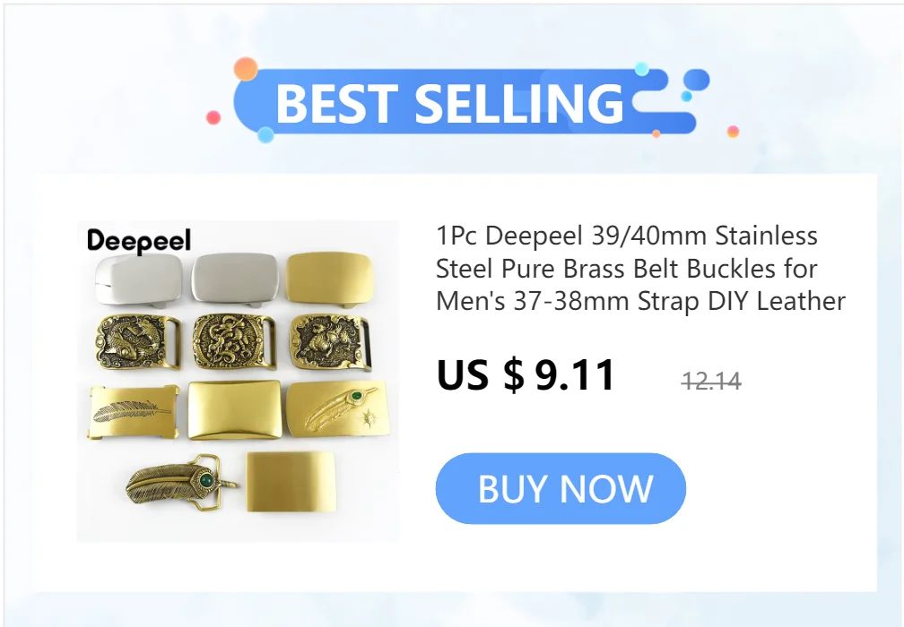 Deepeel 45mm Men's Pure Copper Belt Buckle Solid Brass Waistband Head Webbing Strap Pin Clasp Adjust Hook DIY Sewing Accessories