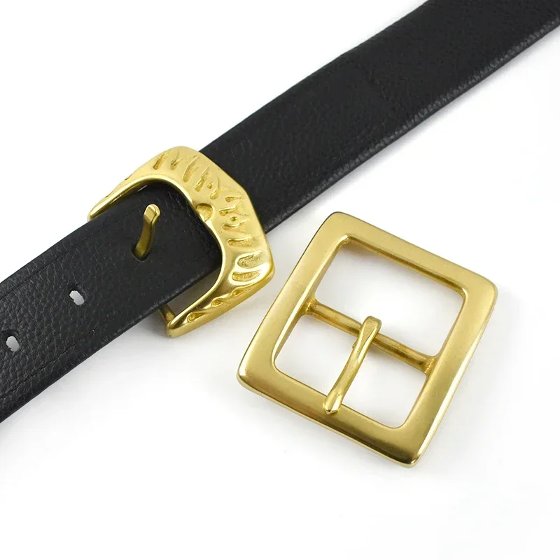Deepeel 45mm Men's Pure Copper Belt Buckle Solid Brass Waistband Head Webbing Strap Pin Clasp Adjust Hook DIY Sewing Accessories