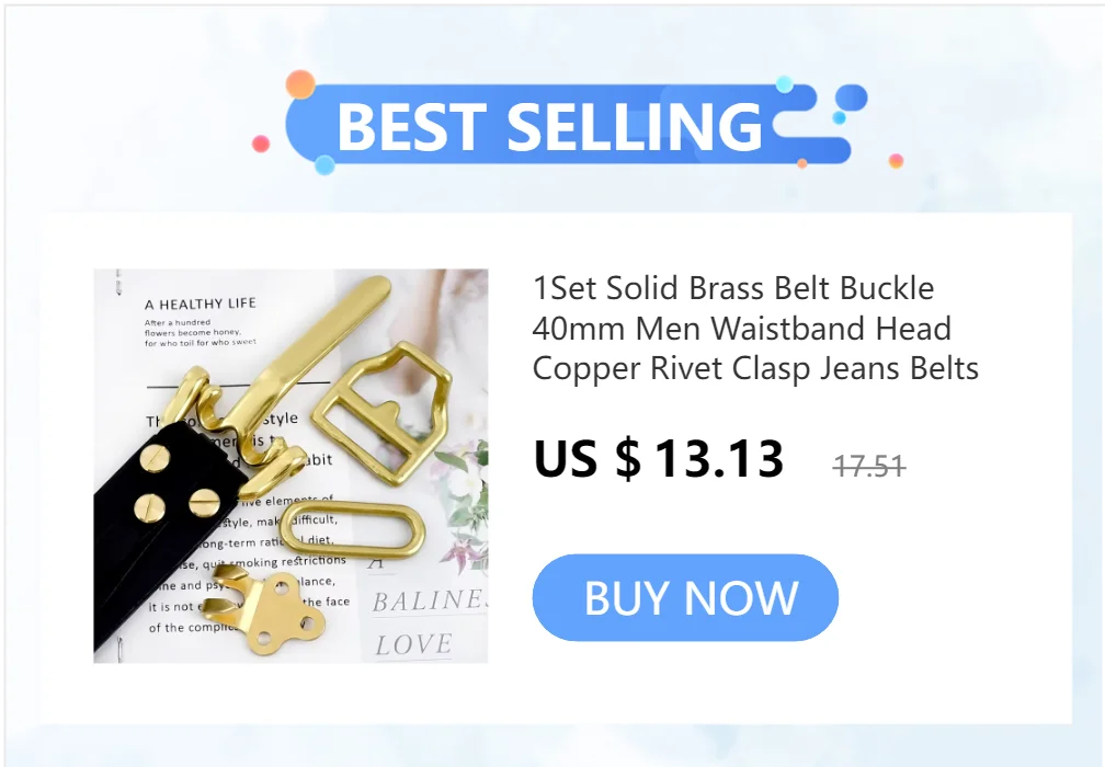 Deepeel 45mm Men's Pure Copper Belt Buckle Solid Brass Waistband Head Webbing Strap Pin Clasp Adjust Hook DIY Sewing Accessories