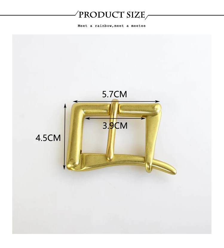 Deepeel 3.9cm Men's Pure Brass Pin Buckle Head Quick Open Buckles Heads Fit 3.6-3.8cm Belt DIY LeatherCraft Hardware Accessories