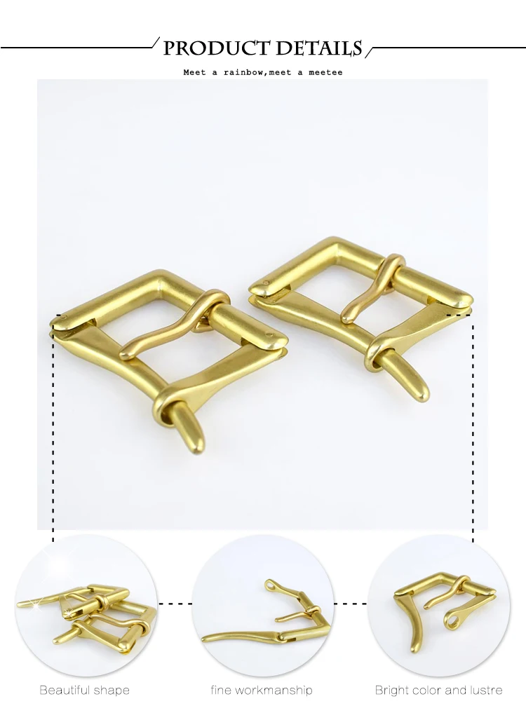 Deepeel 3.9cm Men's Pure Brass Pin Buckle Head Quick Open Buckles Heads Fit 3.6-3.8cm Belt DIY LeatherCraft Hardware Accessories