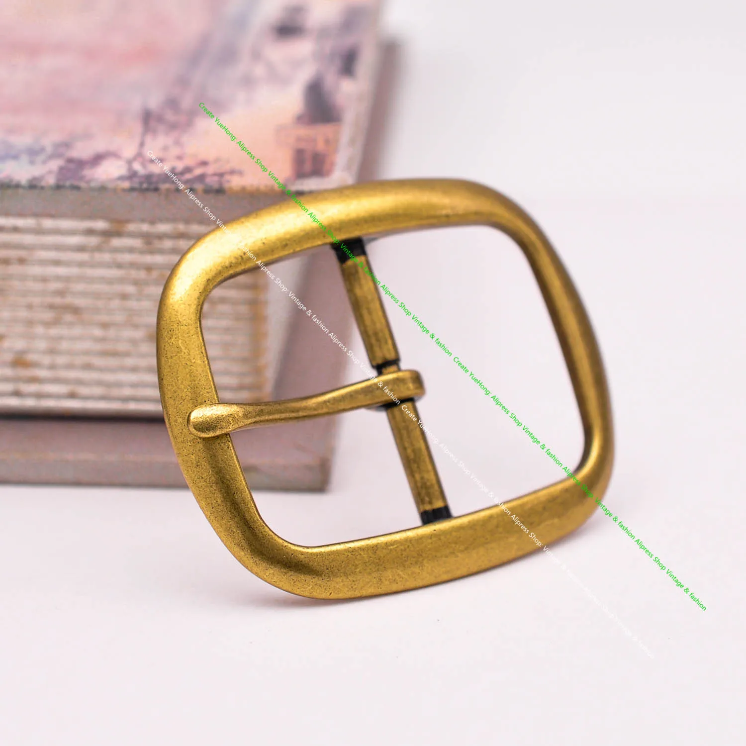 Quality Heavy Duty Retro Brass Plated DIY Leahtercraft Handmade Oval Center Bar Pin Belt Buckle Replacement Fit 35 MM