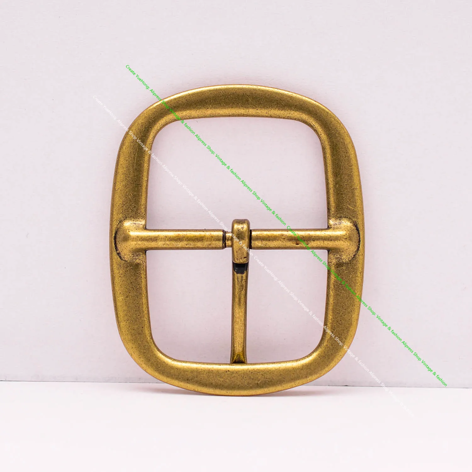 Quality Heavy Duty Retro Brass Plated DIY Leahtercraft Handmade Oval Center Bar Pin Belt Buckle Replacement Fit 35 MM