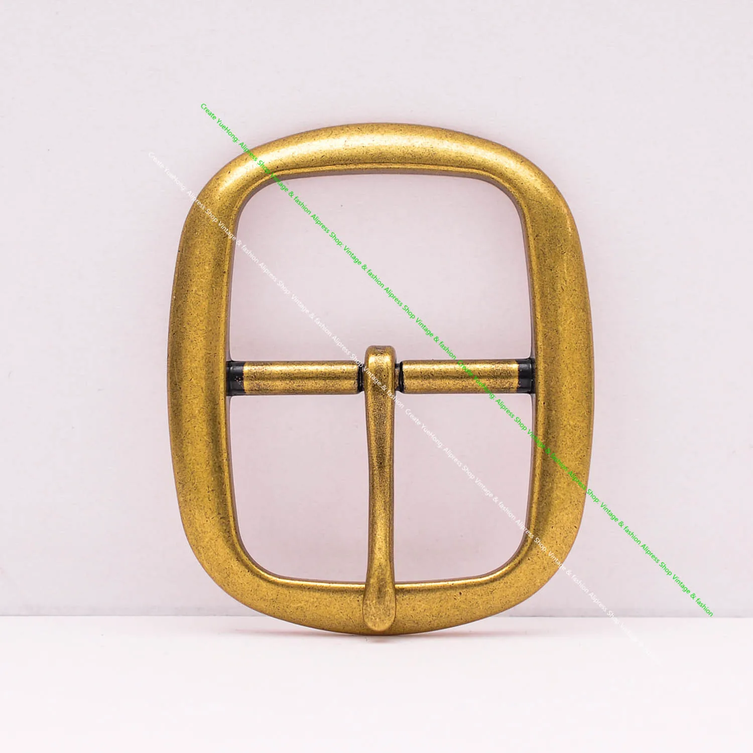 Quality Heavy Duty Retro Brass Plated DIY Leahtercraft Handmade Oval Center Bar Pin Belt Buckle Replacement Fit 35 MM