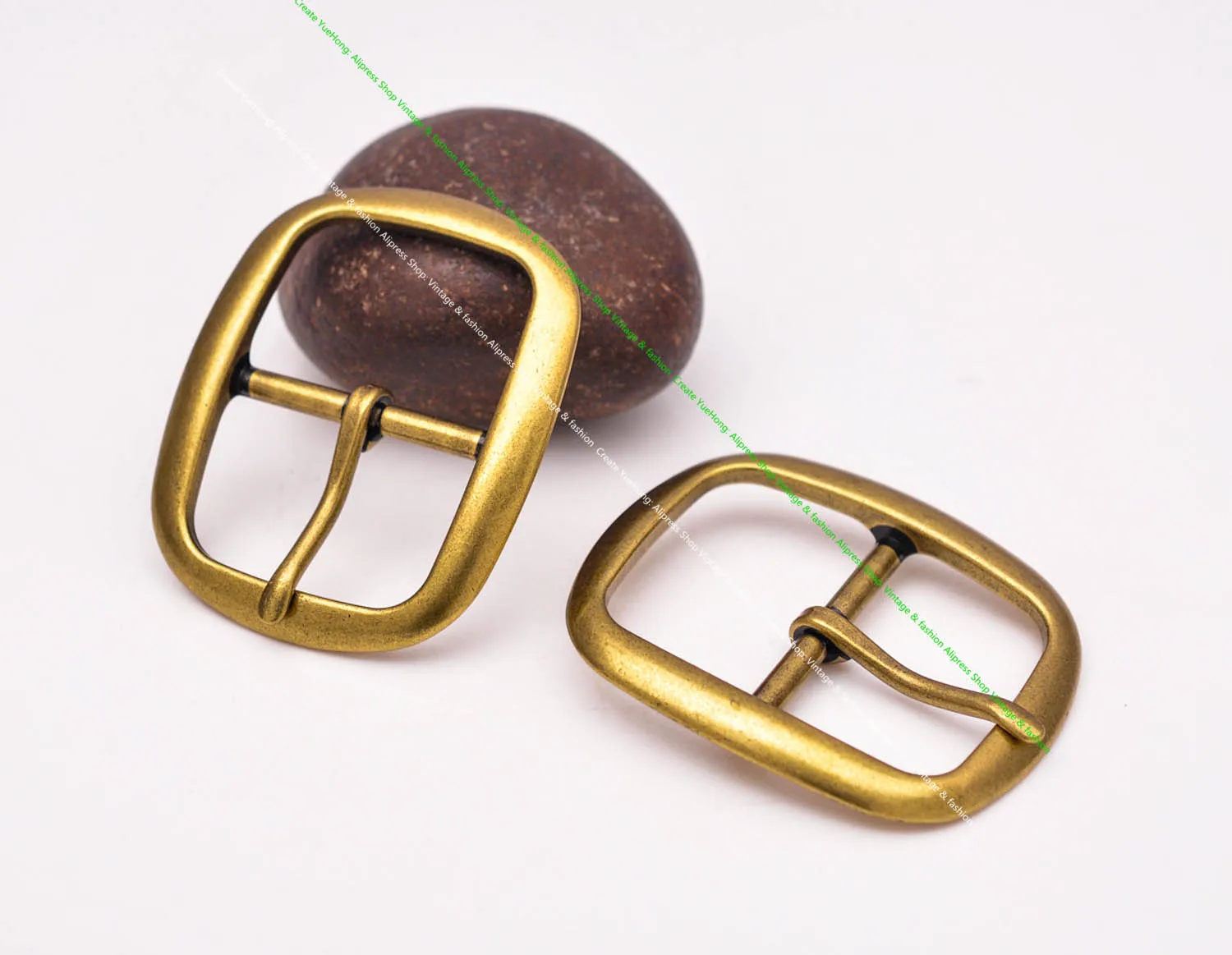 Quality Heavy Duty Retro Brass Plated DIY Leahtercraft Handmade Oval Center Bar Pin Belt Buckle Replacement Fit 35 MM