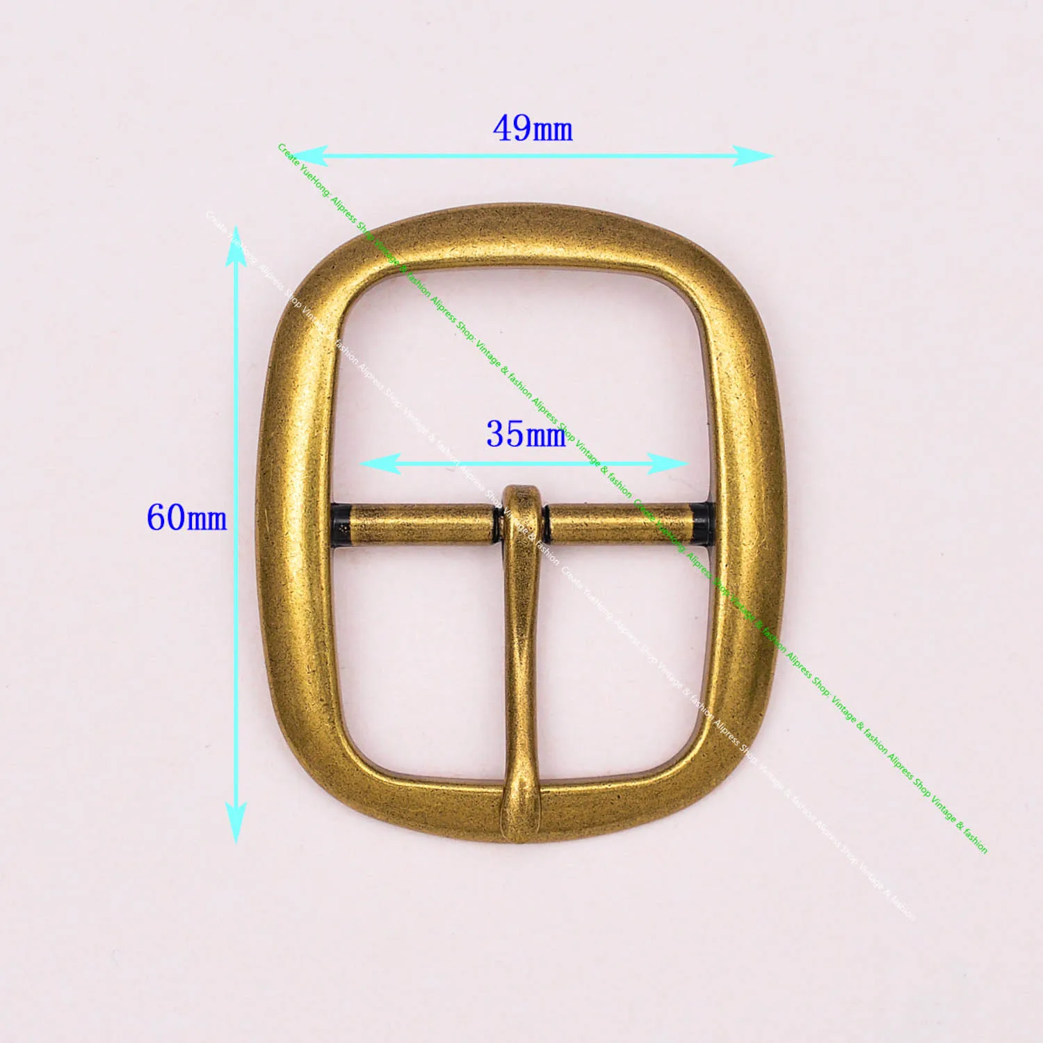 Quality Heavy Duty Retro Brass Plated DIY Leahtercraft Handmade Oval Center Bar Pin Belt Buckle Replacement Fit 35 MM