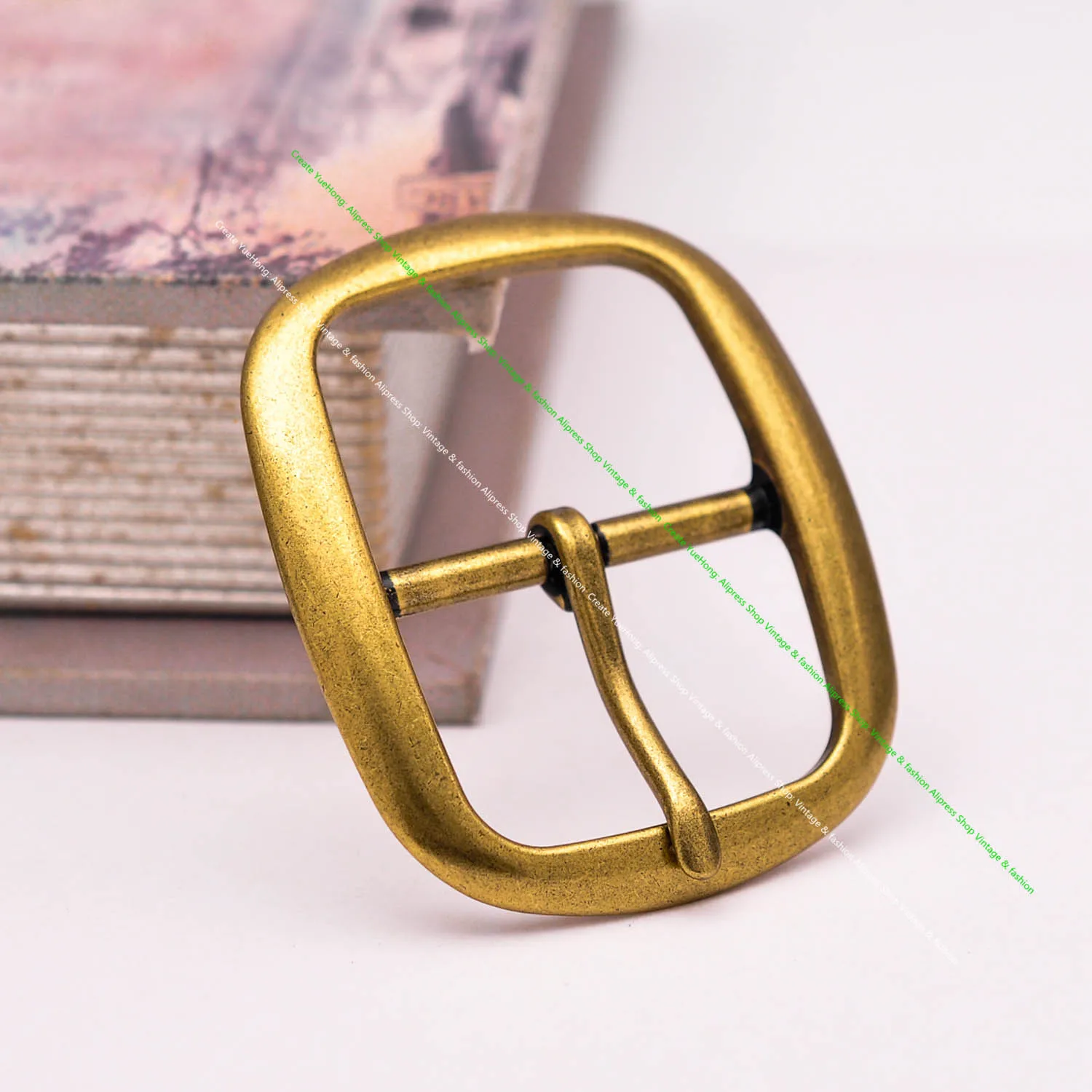 Quality Heavy Duty Retro Brass Plated DIY Leahtercraft Handmade Oval Center Bar Pin Belt Buckle Replacement Fit 35 MM