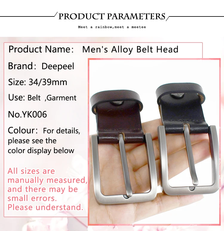 1Pc Deepeel 34/39mm Men's Alloy Belt Head Waistband Buckels DIY Handmade Replacement Pin Buckle Belts Leather Craft Accessories
