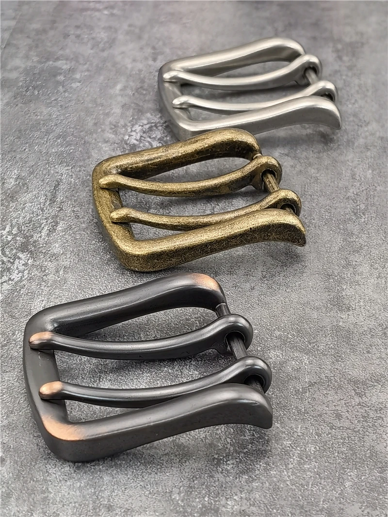 1PCS 40MM Double Pin Metal Belt Buckle Quality Leather Belt Craft Parts Cowboy Belt Buckle Western Belt Buckle For Men AK0049