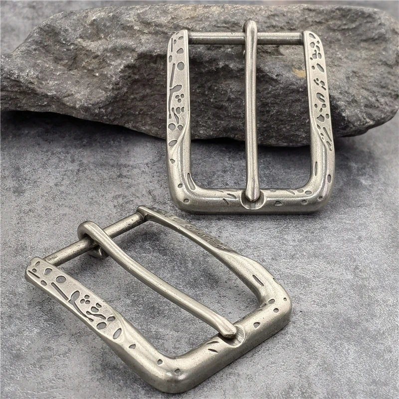 1PCS 40MM Double Pin Metal Belt Buckle Quality Leather Belt Craft Parts Cowboy Belt Buckle Western Belt Buckle For Men AK0049