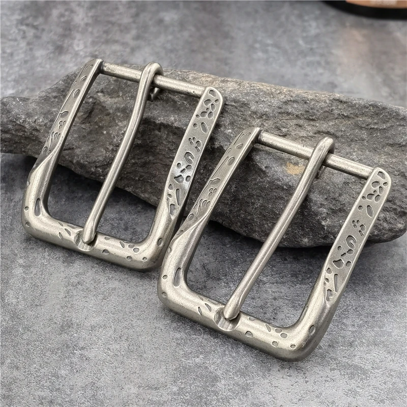 1PCS 40MM Double Pin Metal Belt Buckle Quality Leather Belt Craft Parts Cowboy Belt Buckle Western Belt Buckle For Men AK0049