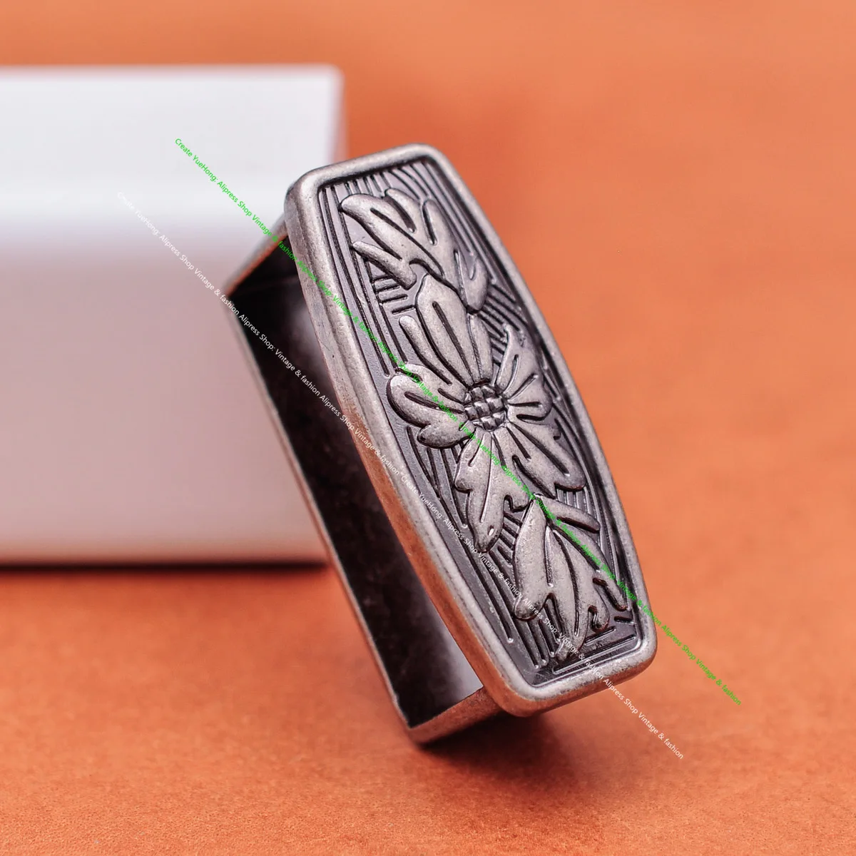 Huge Western Cowboy Cowgirl Rodeo 3PCS Set Silver Flower Embrossed DIY Leather Belt Buckle Replacement Fit 35mm Belt Strap