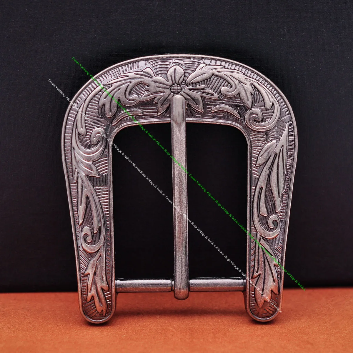 Huge Western Cowboy Cowgirl Rodeo 3PCS Set Silver Flower Embrossed DIY Leather Belt Buckle Replacement Fit 35mm Belt Strap