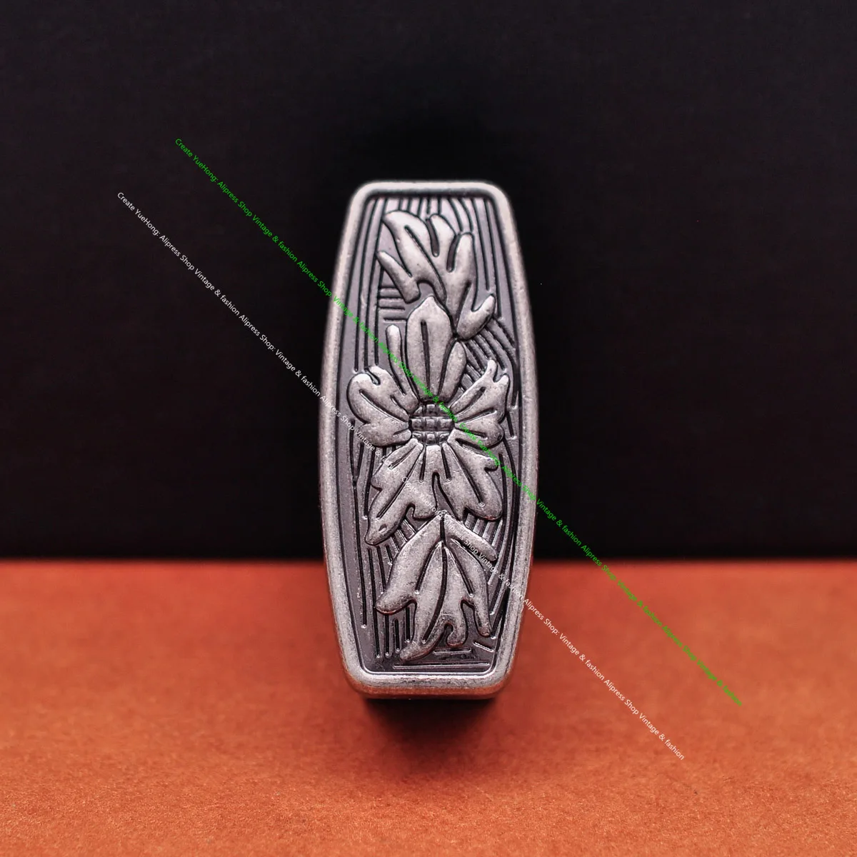 Huge Western Cowboy Cowgirl Rodeo 3PCS Set Silver Flower Embrossed DIY Leather Belt Buckle Replacement Fit 35mm Belt Strap