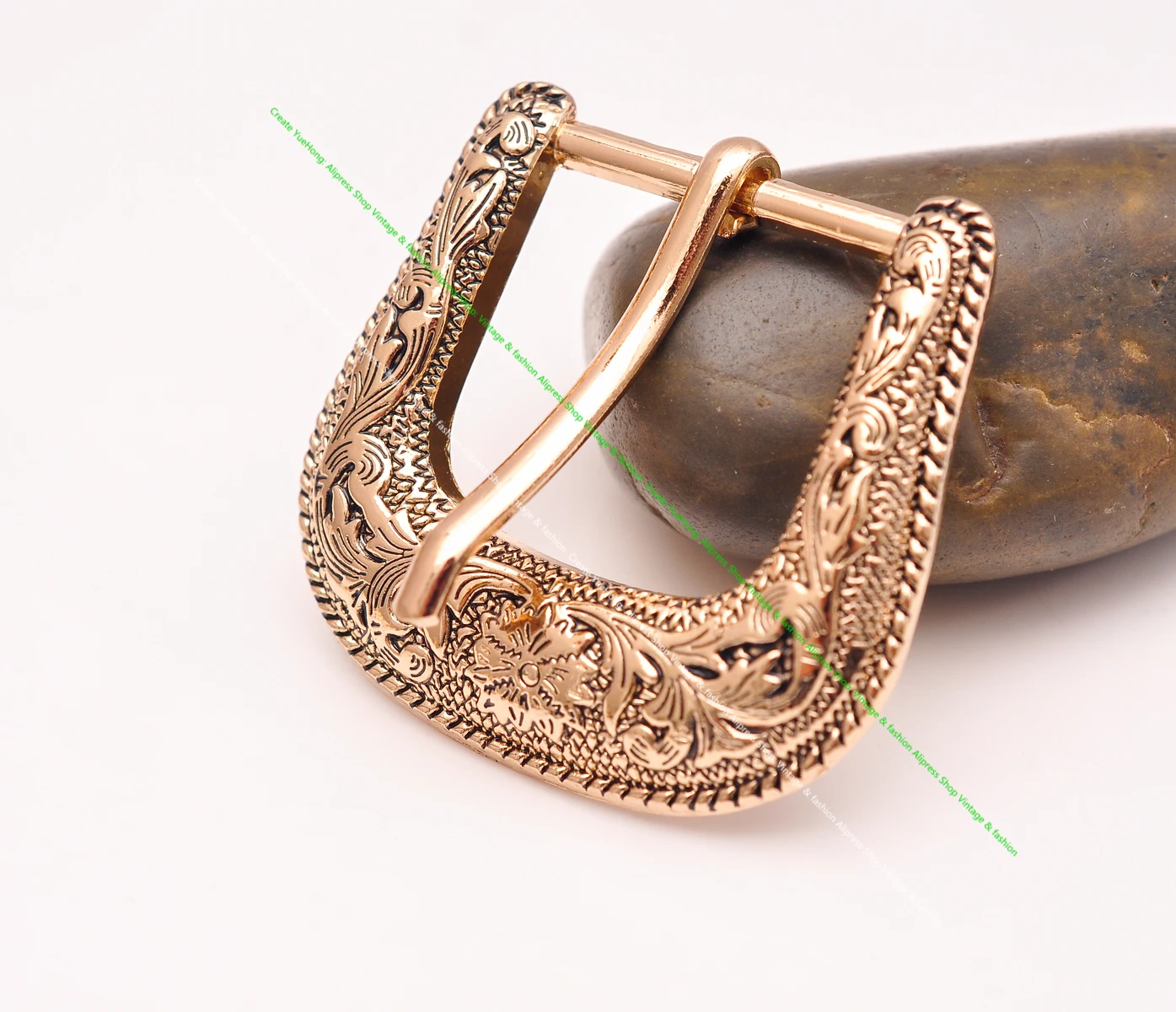 ROCK WESTERN COWBOY GOLD FLORAL ENGRAVED BELT BUCKLE SET FITS 30MM LEATHER STRAP