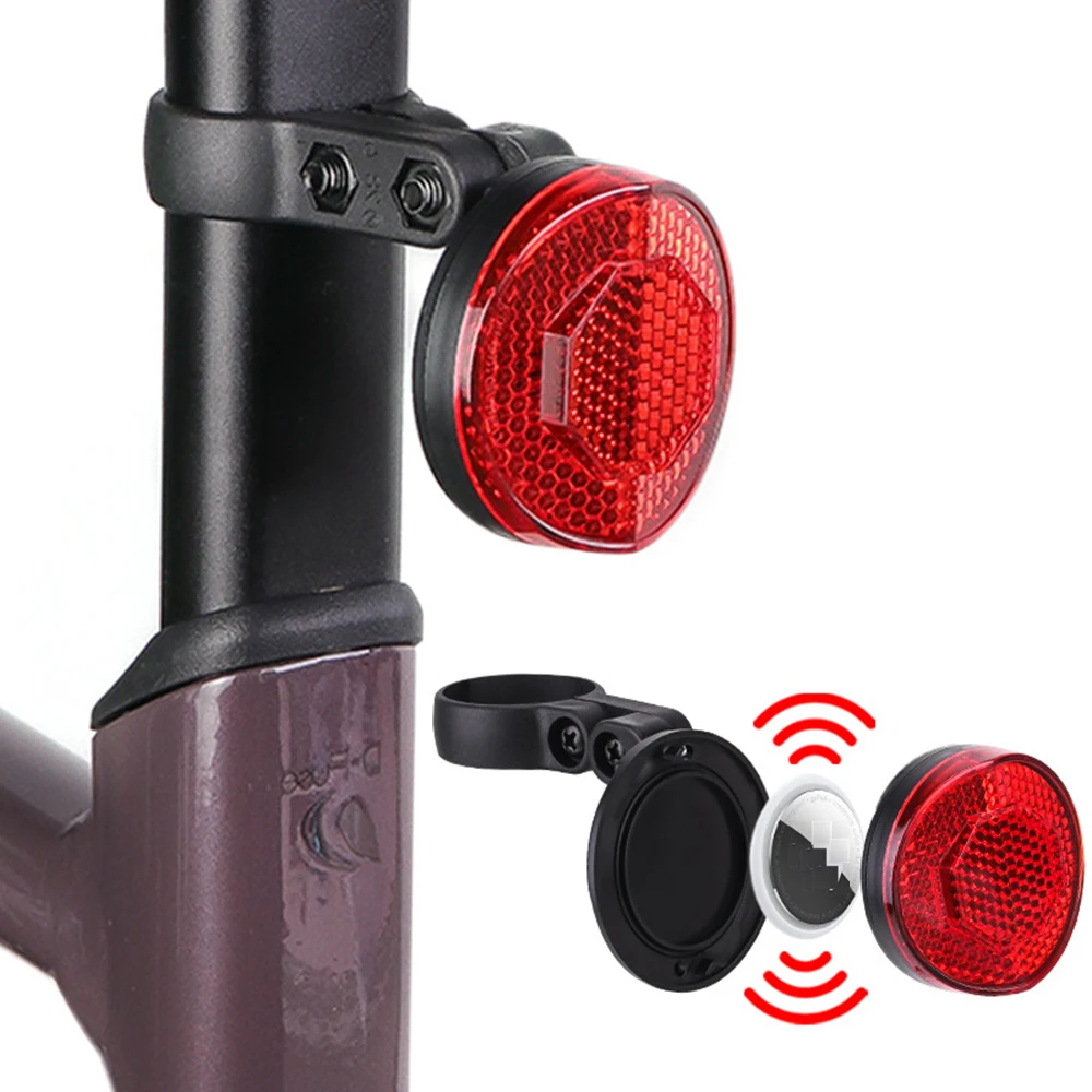 For Airtag Bike Mount Hidden Tail Light Anti-Theft Airtag GPS Tracker Bike Reflector Holder for Mountain Bikes Electric Bicycle