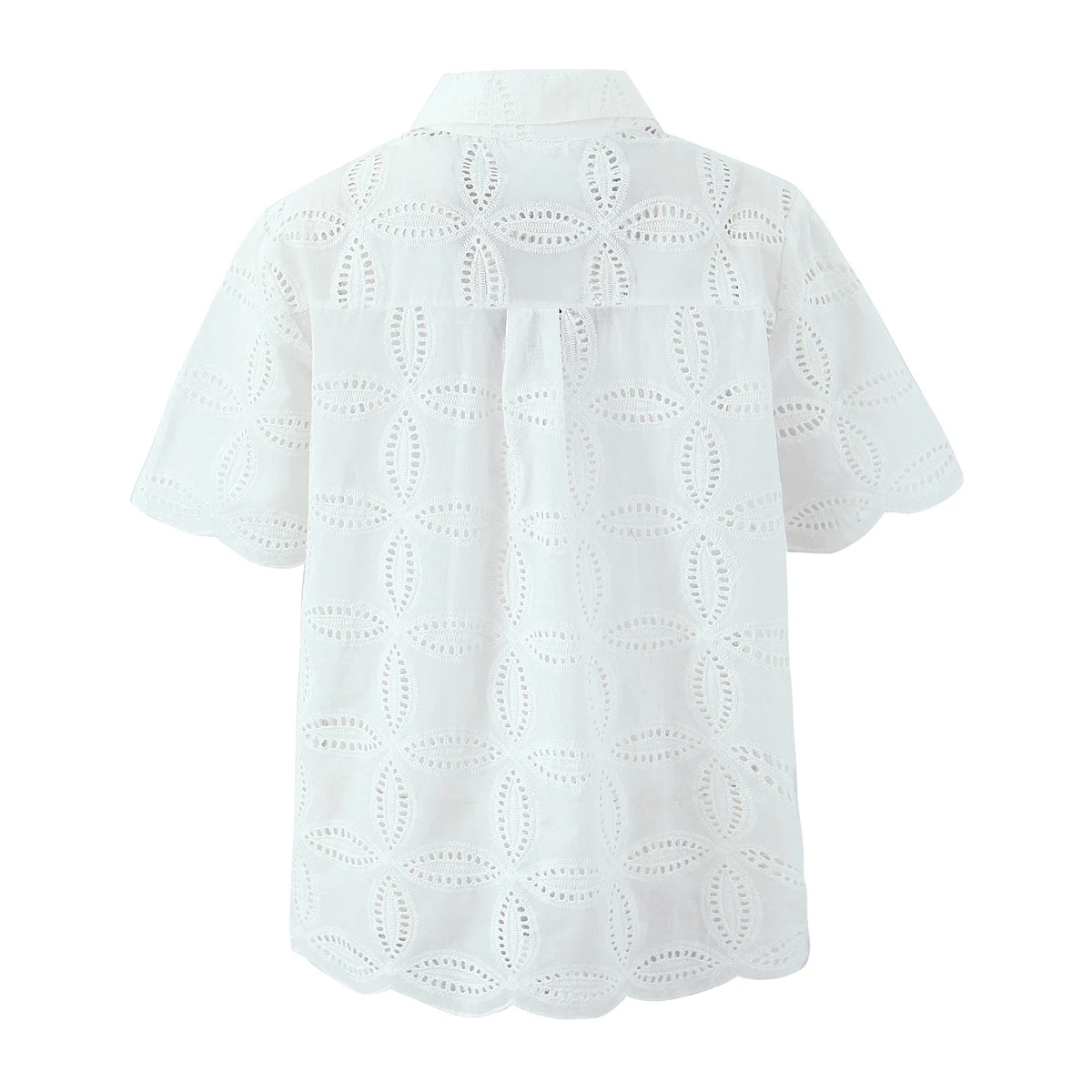 2 Pieces 1 Set 2025 Sexy Women White Embroidery Hole Loose Short Sleeve Shirt Back Zipper High Waist Package Hips Mini Skirts