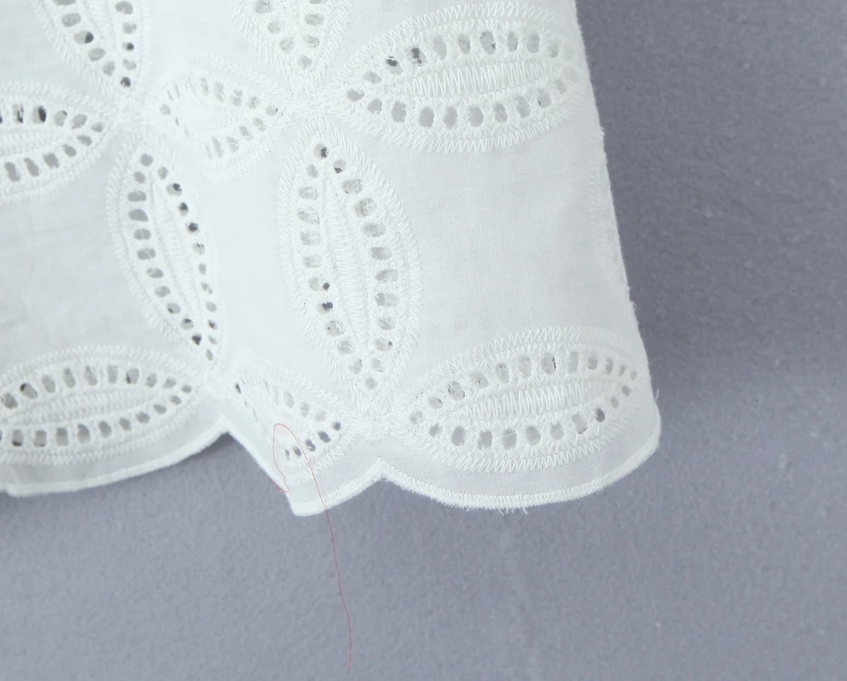2 Pieces 1 Set 2025 Sexy Women White Embroidery Hole Loose Short Sleeve Shirt Back Zipper High Waist Package Hips Mini Skirts