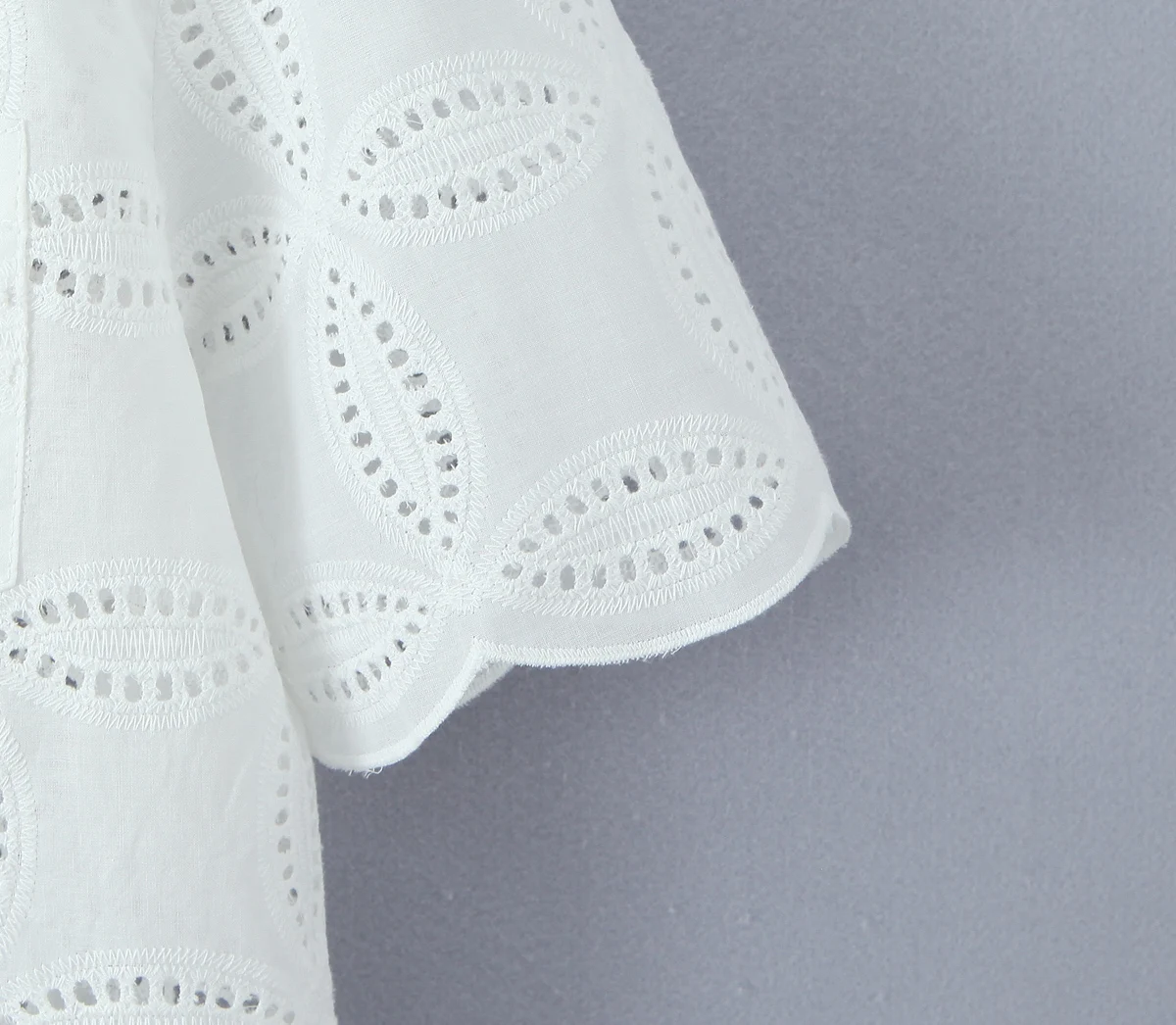 2 Pieces 1 Set 2025 Sexy Women White Embroidery Hole Loose Short Sleeve Shirt Back Zipper High Waist Package Hips Mini Skirts