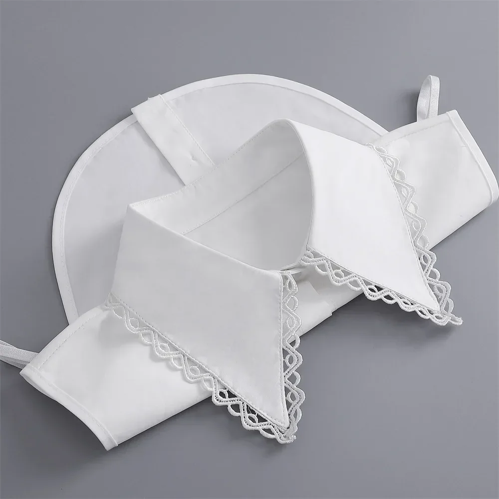 Korean Stand Lapel False Collar Women Embroidery Faux Col Half Shirt Blouse Fake Collars Sweater Shirt Detachable Collars