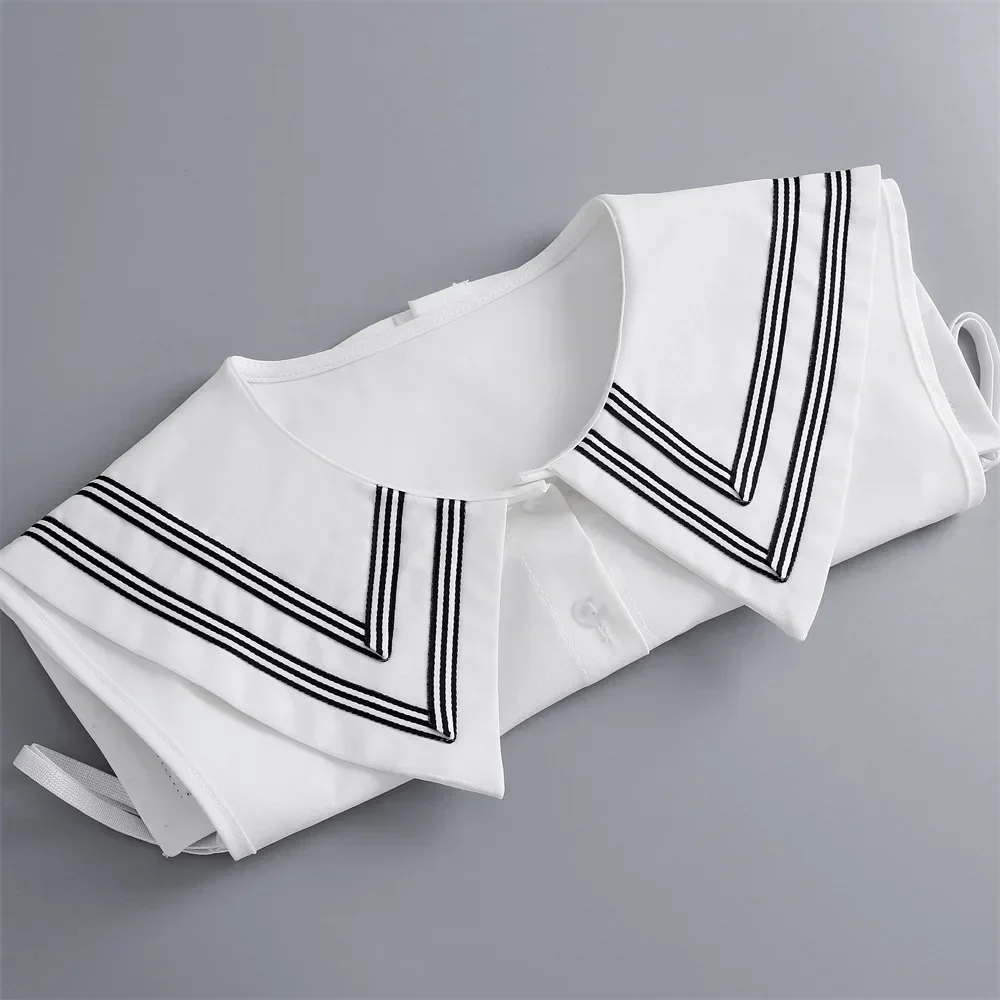 Korean Stand Lapel False Collar Women Embroidery Faux Col Half Shirt Blouse Fake Collars Sweater Shirt Detachable Collars