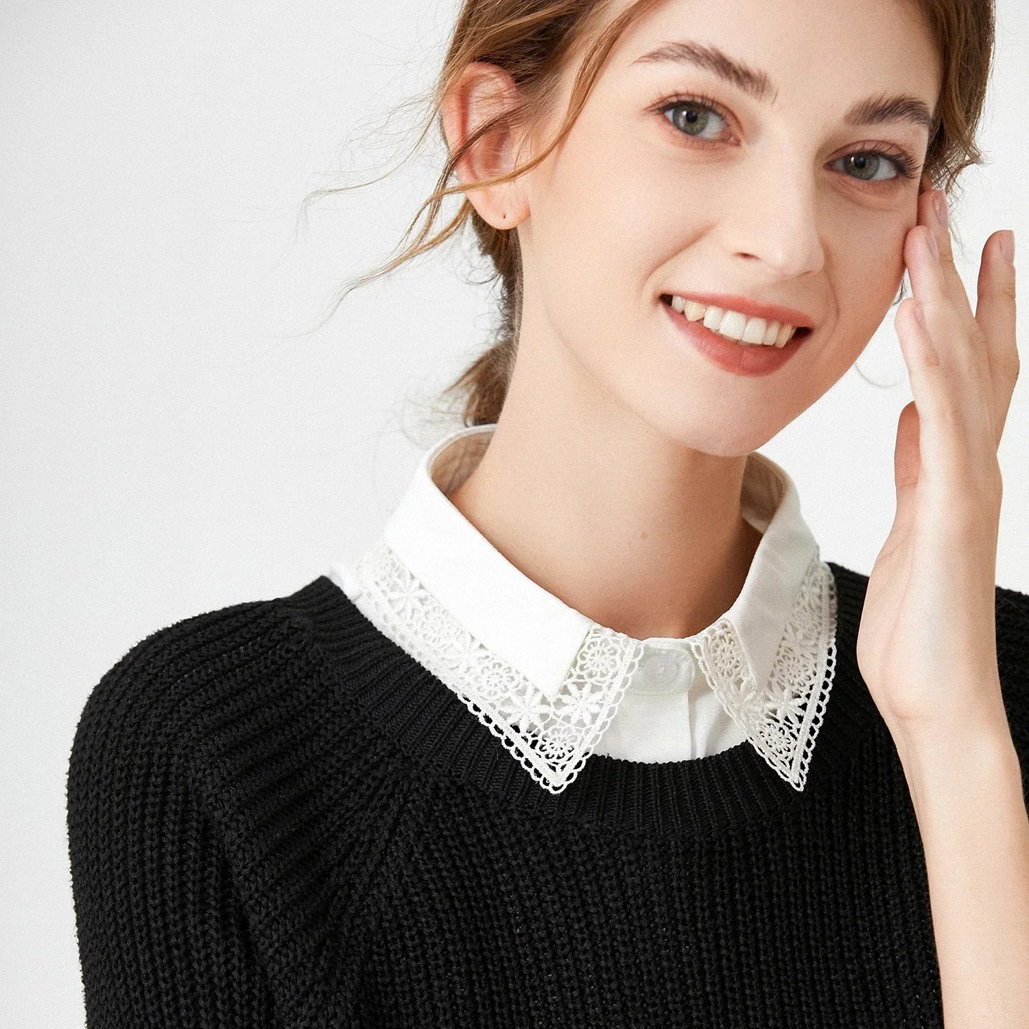 Korean Stand Lapel False Collar Women Embroidery Faux Col Half Shirt Blouse Fake Collars Sweater Shirt Detachable Collars