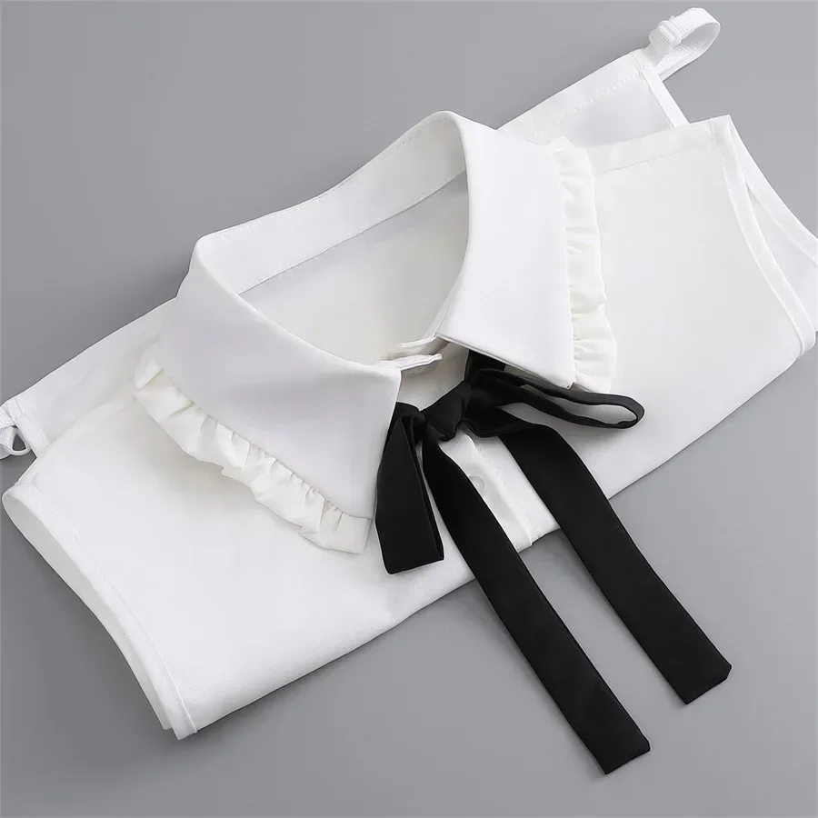 Korean Stand Lapel False Collar Women Embroidery Faux Col Half Shirt Blouse Fake Collars Sweater Shirt Detachable Collars