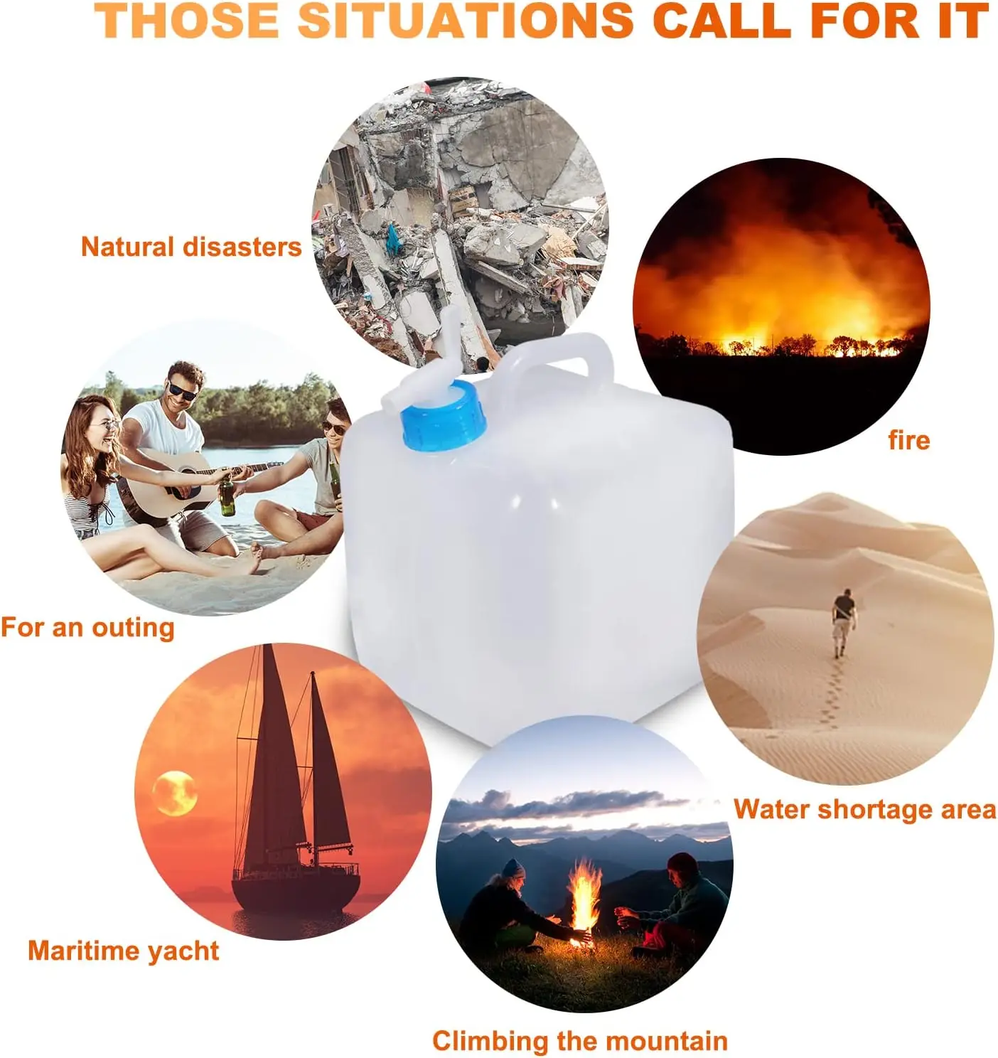 Portable Outdoor Water Tank 5-20l Foldable Water Bag With Faucet Large Capacity Water Container For Outdoor Camping BBQ Fishing