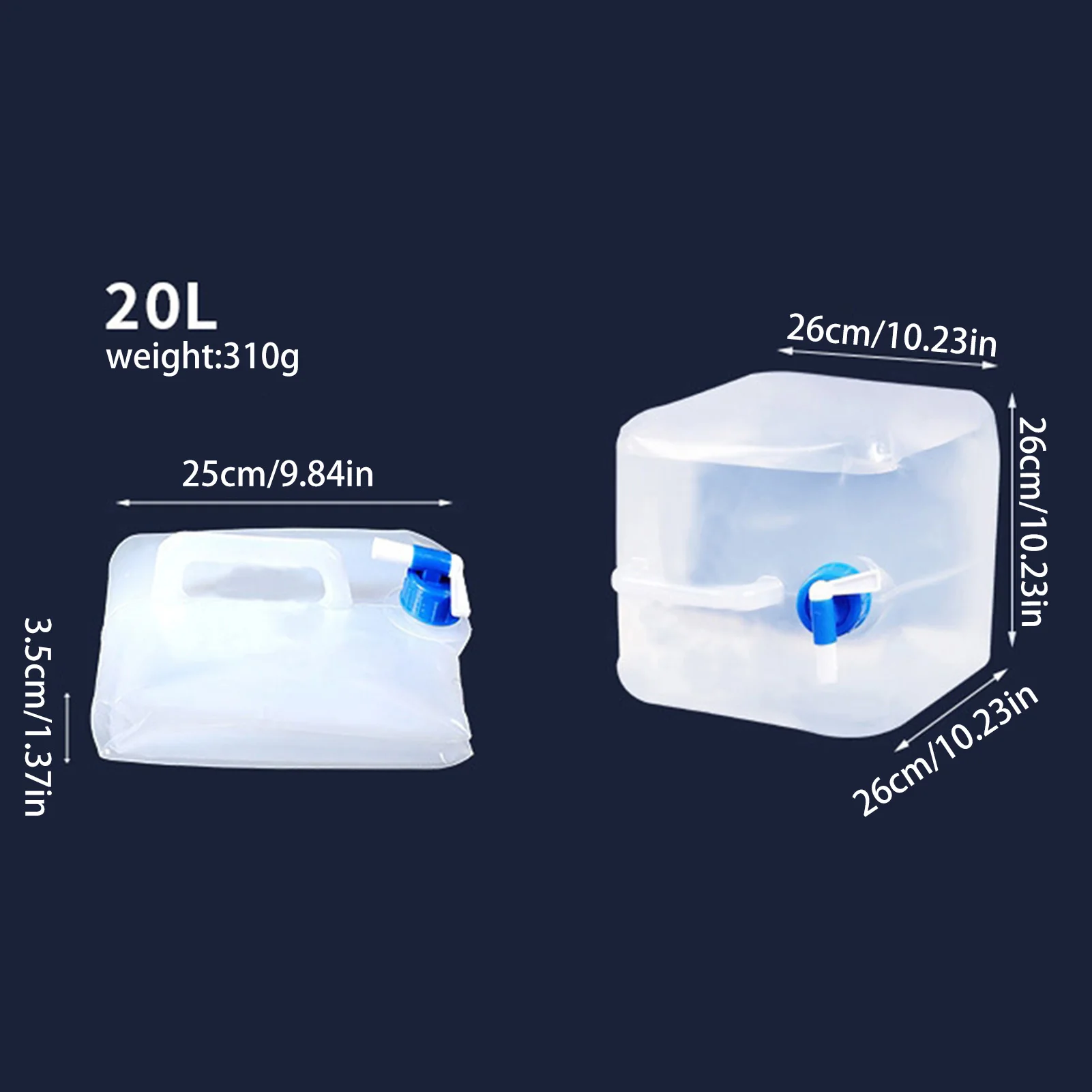 Portable Outdoor Water Tank 5-20l Foldable Water Bag With Faucet Large Capacity Water Container For Outdoor Camping BBQ Fishing