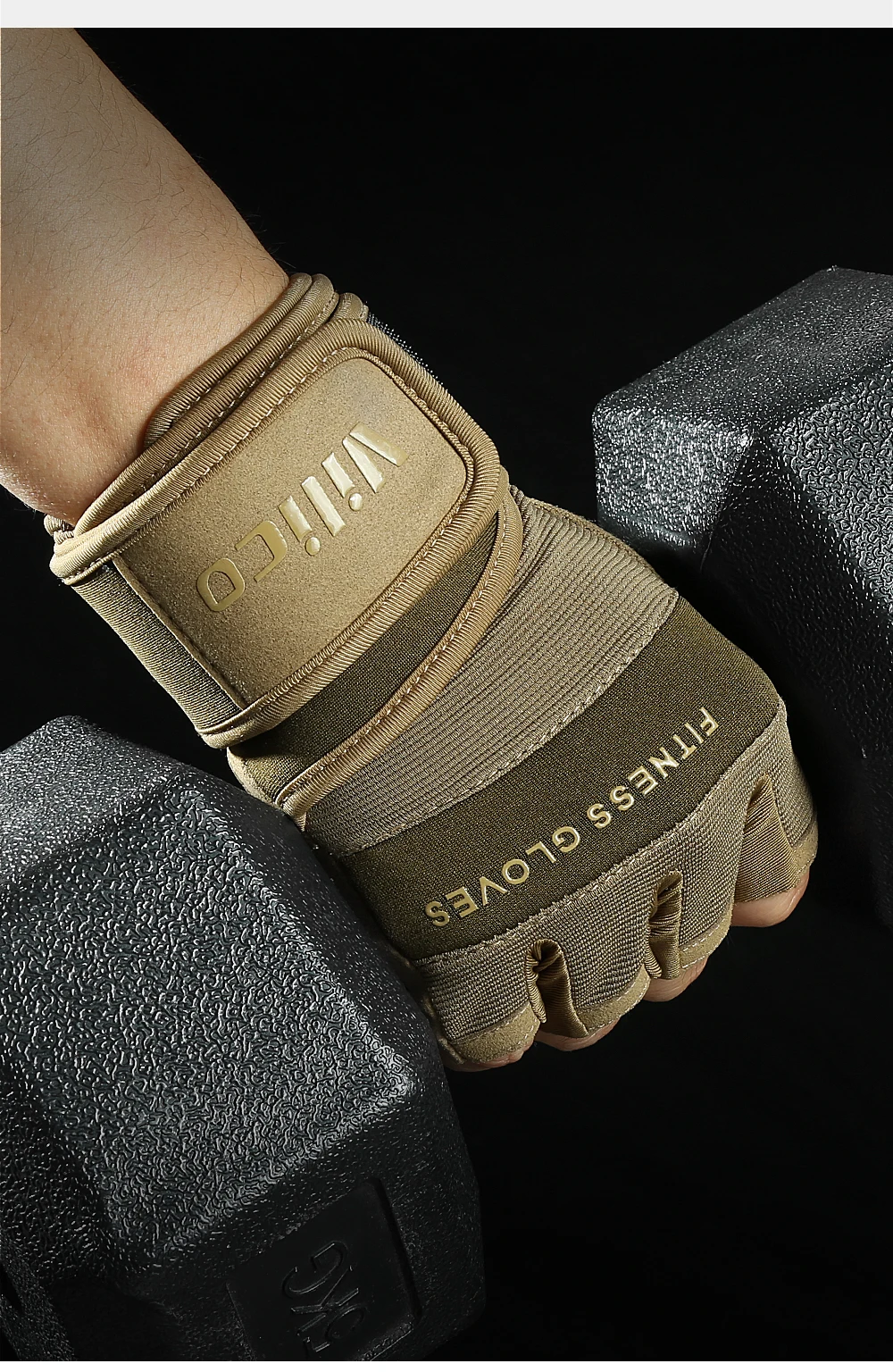 Cycling Gloves Half Finger Gym Weightlifting Dumbbell Training Anti-Slip Fitness Gloves Workout Crossfit Exercise Gloves