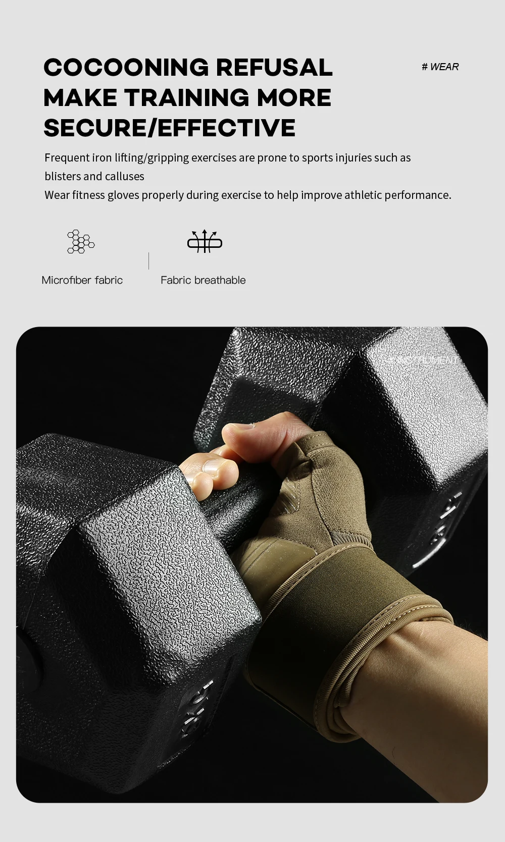 Cycling Gloves Half Finger Gym Weightlifting Dumbbell Training Anti-Slip Fitness Gloves Workout Crossfit Exercise Gloves