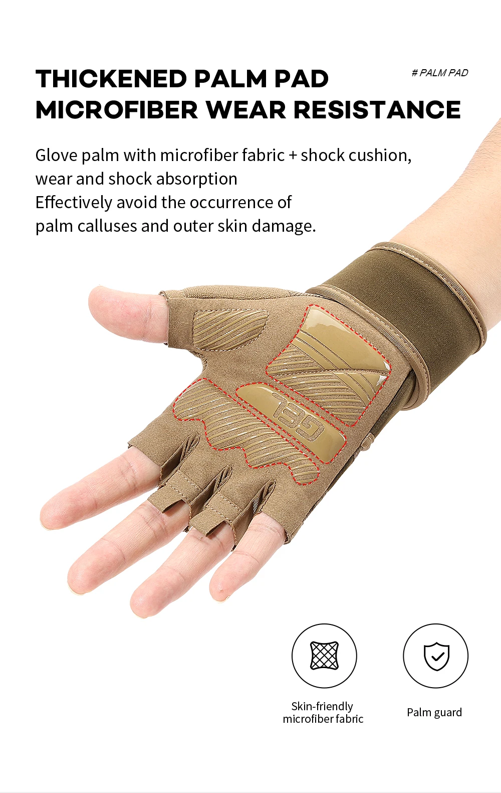 Cycling Gloves Half Finger Gym Weightlifting Dumbbell Training Anti-Slip Fitness Gloves Workout Crossfit Exercise Gloves