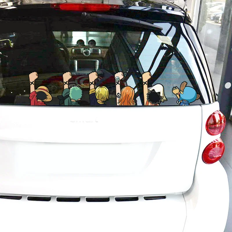 One Piece Anime Car Stickers Cartoon Luffy Joe Bassolo Back Car Rear Window Scratch Stickers Reflective Waterproof Stickers gift