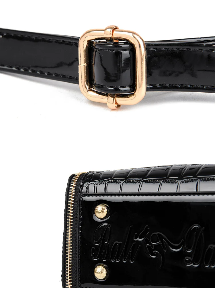 Women Patent Leather Handbag High Quality Interior Slot Pocket Leather Bucket Bag Female Shoulder Bag Luxury Brand Crossbody Bag